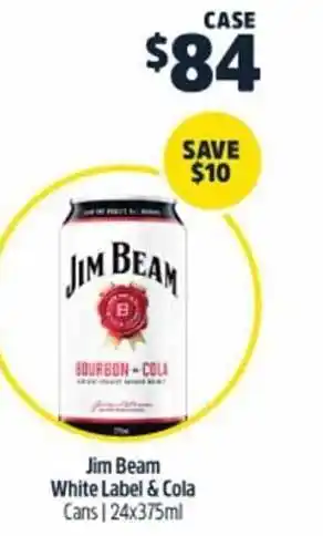 Jim Beam White Label & Cola Cans | 24x375ml