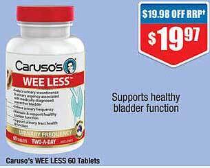 Chemist Warehouse Caruso's wee less 60 tablets offer