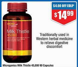 Chemist Warehouse Microgenics milk thistle 45,000 90 capsules offer