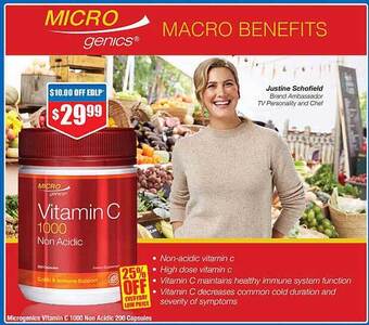 Chemist Warehouse Microgenics vitamin c 1000 non acidic 200 capsules offer