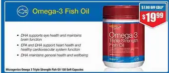 Chemist Warehouse Microgenics omega 3 triple strength fish oil 150 soft capsules offer