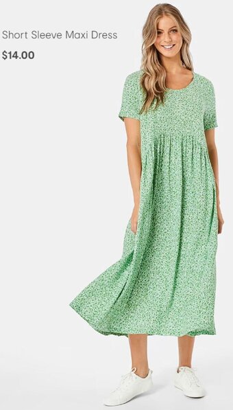 Short sleeve shirred bodice dress offer 