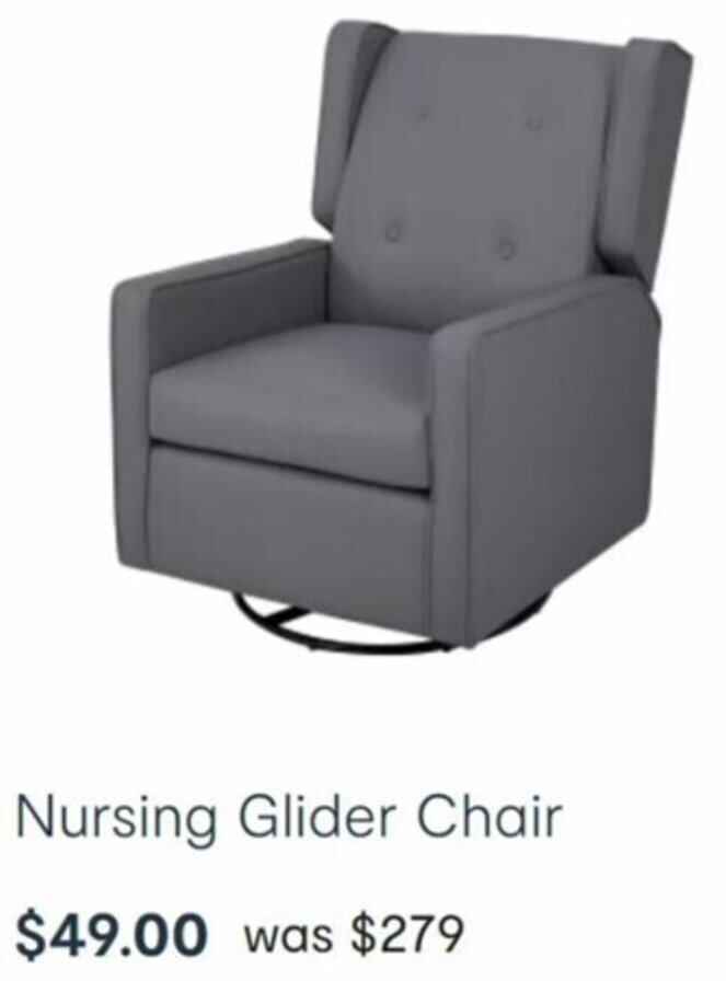 Nursing Glider Chair offer at Kmart