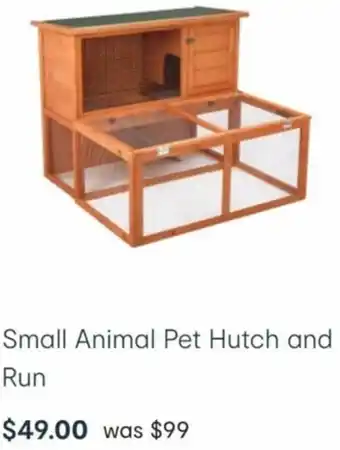 Kmart Small Animal Pet Hutch And Run offer
