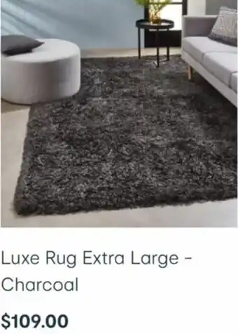 Kmart Luxe Rug Extra Large - Charcoal offer