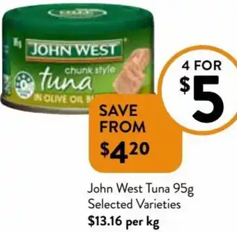 Foodworks John West Tuna Tempters 95g offer