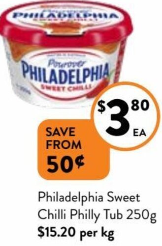 Foodworks Philadelphia Sweet Chilli Philly Tub 250g offer