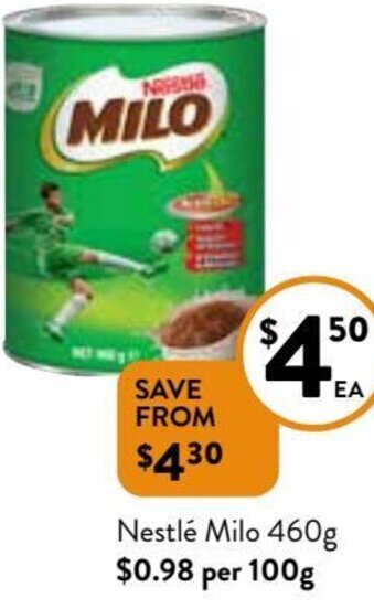 Foodworks Nestlé Milo 460g offer