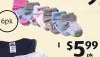 ALDI Infant Socks 6 pk offer