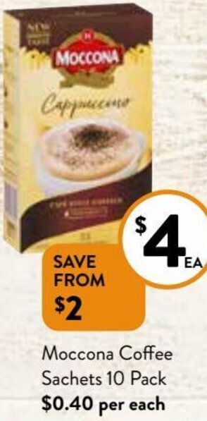 Foodworks Moccona Coffee Sachets 10 Pack offer