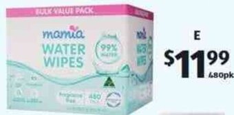 ALDI Baby Water Wipes 6 x 80pk offer