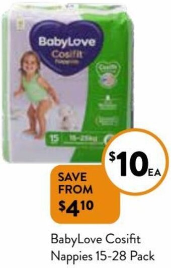 Foodworks BabyLove Cosifit Nappies 15-28 Pack offer