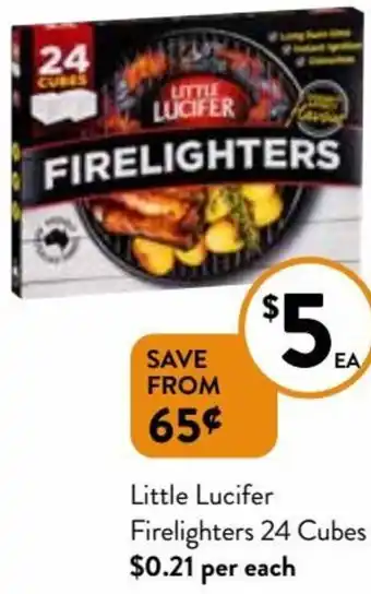 Foodworks Little Lucifer Firelighters 24 Cubes offer