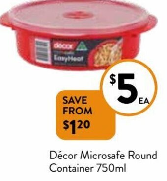 Foodworks Décor Microsafe Round Container 750ml offer