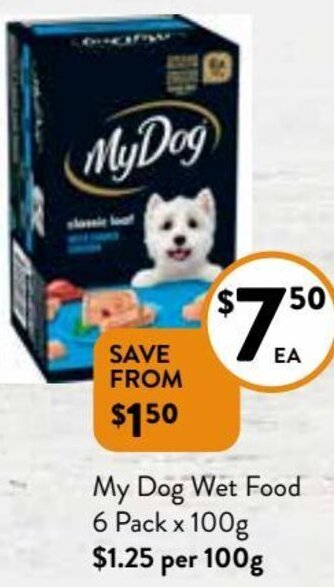 Foodworks My Dog Wet Food 6 Pack x 100g offer