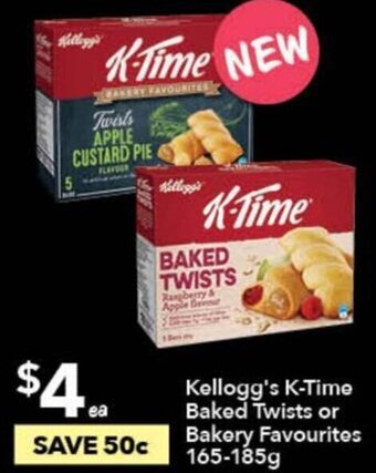 Ritchies Kellogg's K-time Baked Twists Or Bakery Favourites 165-185g offer