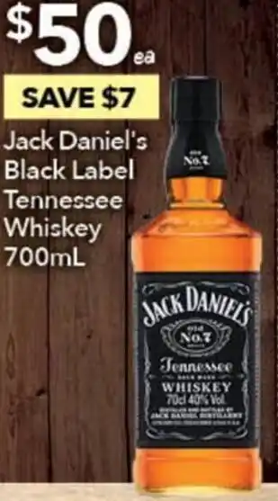 Ritchies Jack Daniel's Black Label Whiskey 700ml offer