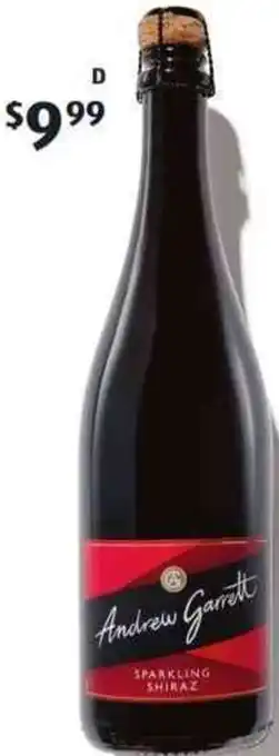 ALDI Andrew Garret Sparkling Shiraz NV 750ml offer