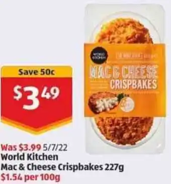 ALDI World Kitchen Mac 7 Cheese Crispbakes 227 g offer