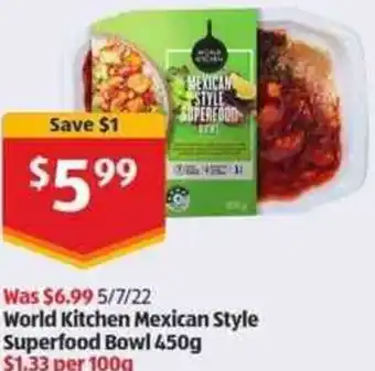 ALDI World Kitchen Mexican Style Superfood Bowl 450g offer