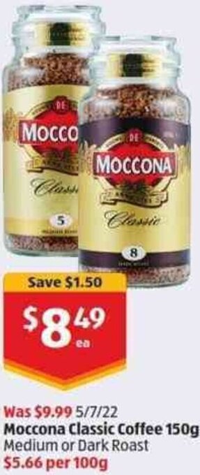 ALDI Moccona Classic Coffee 150g offer