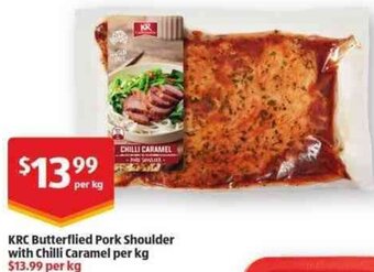 ALDI KRC Butterflied Pork Shoulder with Chilli Caramel per kg offer