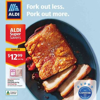 ALDI Ironbark Pork Belly per kg offer