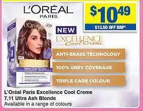 My Chemist L'oréal paris excellence cool creme 7.11 ultra ash blonde offer
