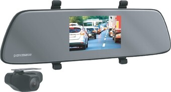 Autobarn Parkmate 5” clip on rear view mirror with reverse camera monitor & full hd dual recording dash cam offer