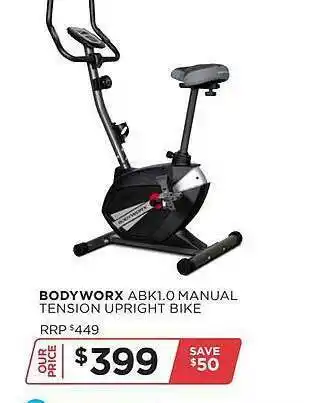 Sportspower Bodyworx abk1.0 manual tension upright bike offer