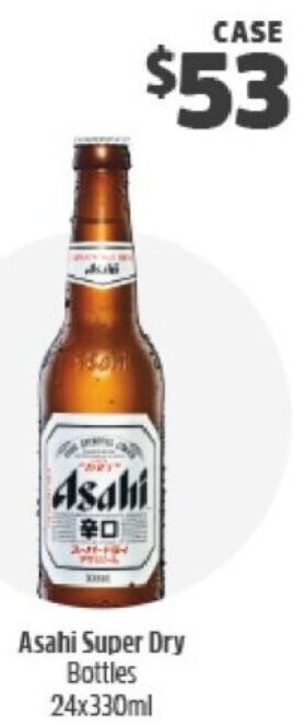 BWS Asahi Super Dry Bottles offer