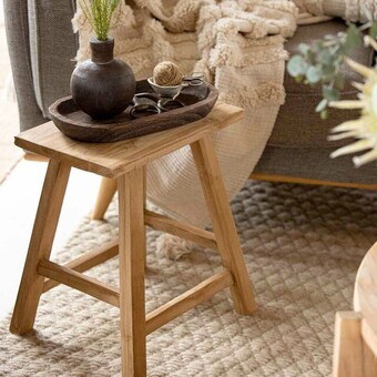 Pillow Talk Ward recycled teak stool rectangle by m.u.s.e. offer