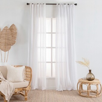 Pillow Talk Washed linen sheer curtain pair by m.u.s.e. offer