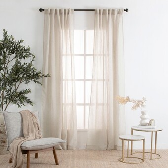 Marina sheer parchment curtain pair by habitat