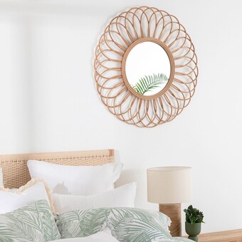Pillow Talk Tali rattan mirror by m.u.s.e. offer