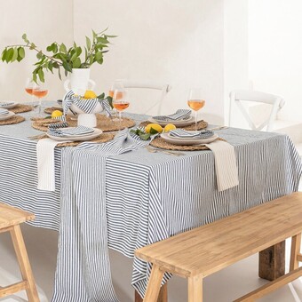 Pillow Talk Catania stripe navy table linen by habitat offer