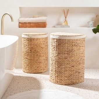 Pillow Talk Arlo hamper by habitat offer