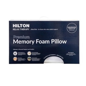 Pillow Talk Relax therapy memory foam high pillow by hilton offer