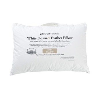 Pillow Talk 30/70 duck down feather surround firm pillow by pillow talk naturals offer