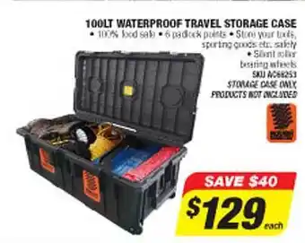 Autobarn 100lt waterproof travel storage case offer