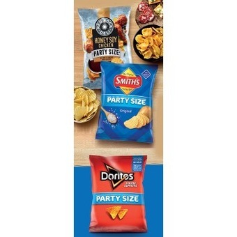 IGA Doritos, red rock deli or smith’s chips party size 290-380g selected varieties offer