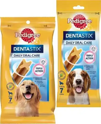 IGA Pedigree dentastix dog treats small, medium or large 7 pack offer