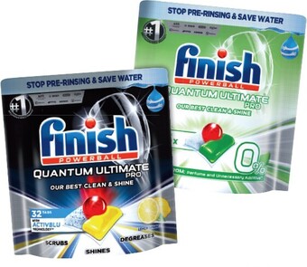 IGA Finish quantum ultimate pro dishwasher tablets 32 pack or 0% 34 pack selected varieties offer