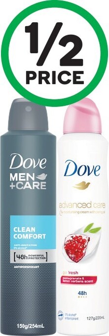 Woolworths Dove aerosol antiperspirant deodorant 220-254ml offer