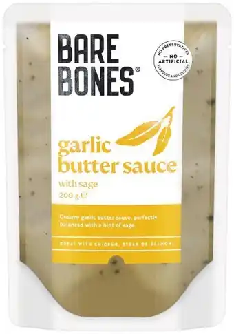 Woolworths Bare bones garlic butter sauce with sage 200g offer