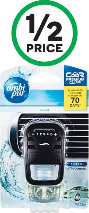 Woolworths Ambi pur car premium clip aqua 7.5ml offer