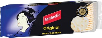 Woolworths Fantastic rice crackers 100g offer