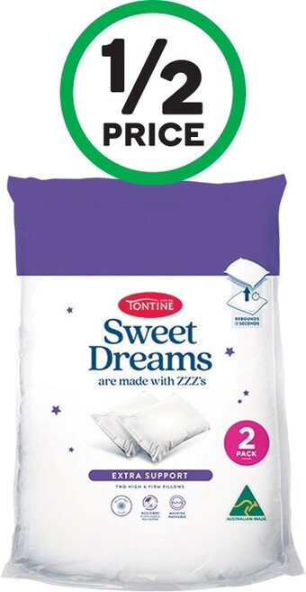 Tontine sweet dreams high firm pillow pk 2