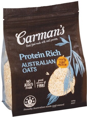 Woolworths Carman’s protein rich oats 500g or carman’s omega 3 oats 500g offer