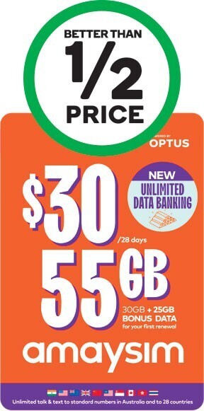 Woolworths Amaysim $30 sim starter kit# offer
